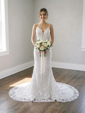 Elegant Lace Bridal Gown - White